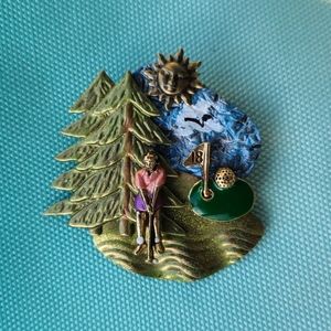 Girl Golf Player Brooch